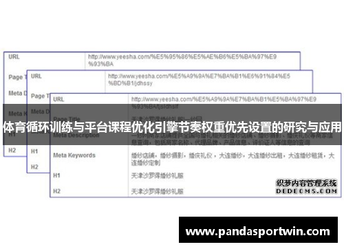 体育循环训练与平台课程优化引擎节奏权重优先设置的研究与应用
